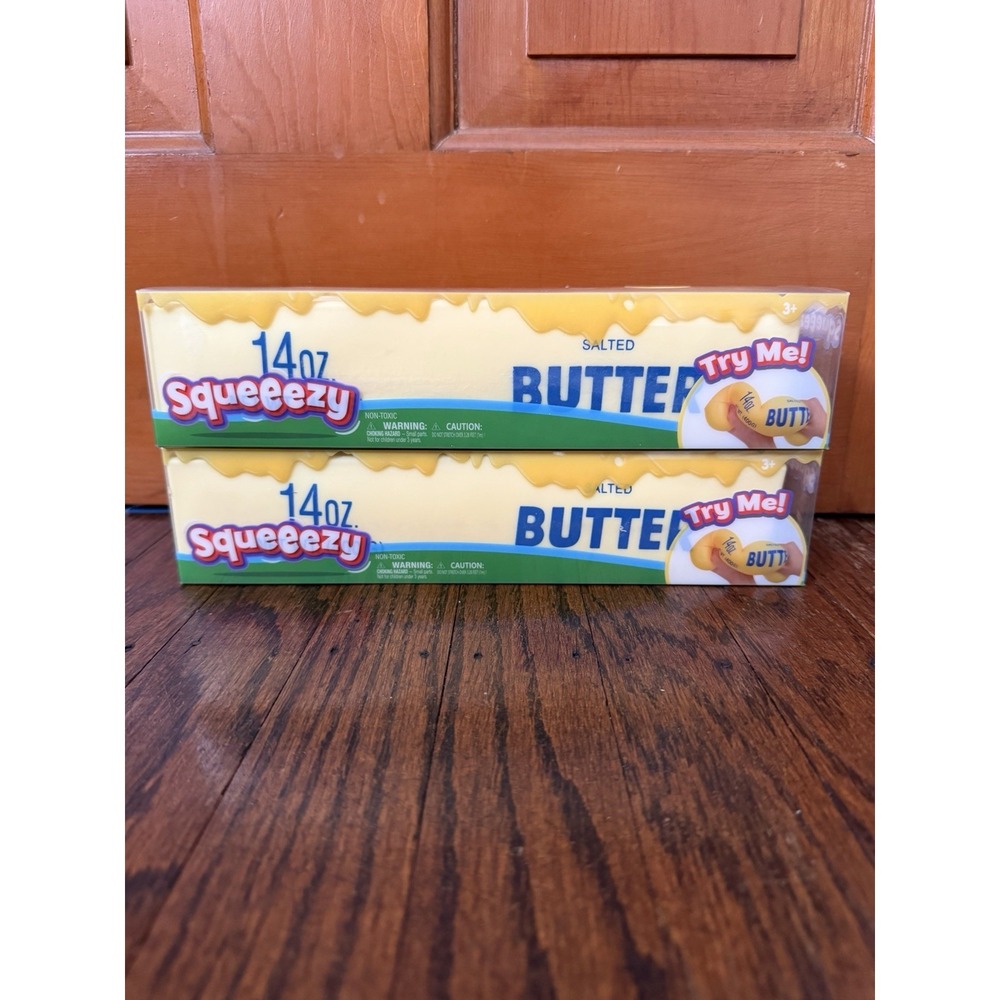 Sunny Days Squeezy Butter Shape Squishy Fidget Toy Lot Of 2 AUTHENTIC 14oz